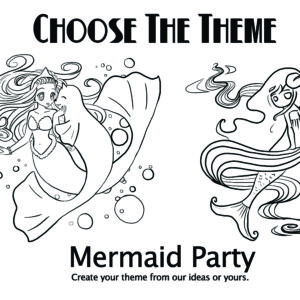 A poster on mermaid party create your theme from our ideas