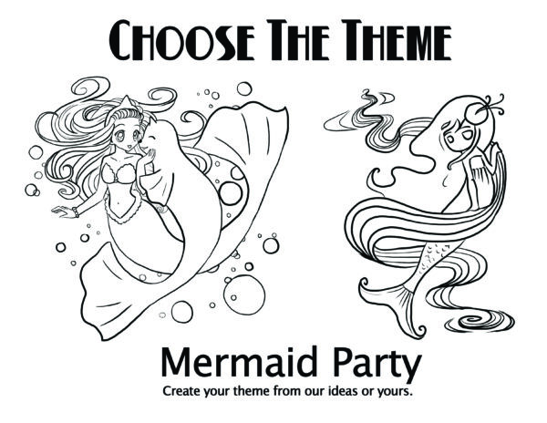 A poster on mermaid party create your theme from our ideas