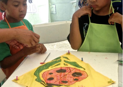 Children doing an art activity